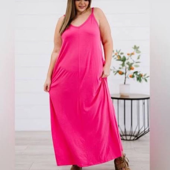 Zenana beach vibes cami maxi dress pink new! SOLD - Picture 2 of 2